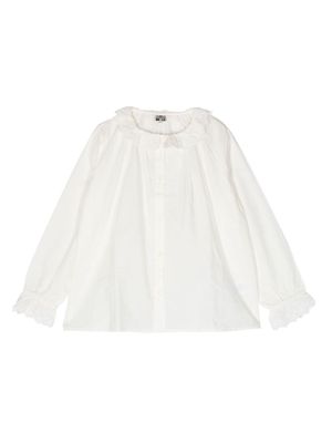Bonton poet-sleeve ruffled cotton shirt - Neutrals