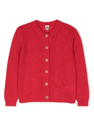 Bonton round-neck buttoned cardigan - Red