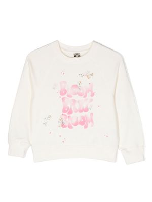 Bonton slogan-print cotton sweatshirt - White