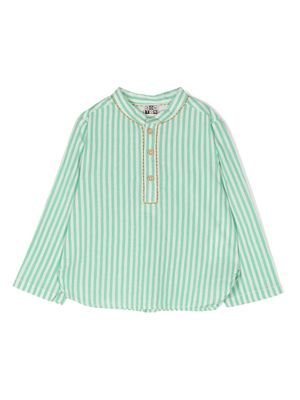 Bonton stripe-pattern cotton shirt - Green
