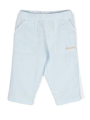 Bonton stripe-print seersucker trousers - Blue
