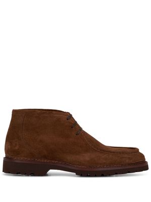 Bontoni almond-toe leather boots - Brown