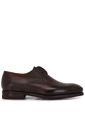 Bontoni almond-toe leather derby shoes - Brown