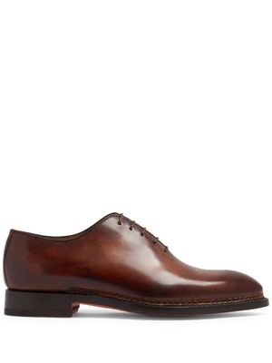 Bontoni Delaville glossy-finish lace-up shoes - Brown