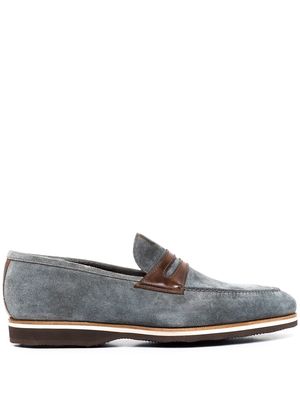 Bontoni principe leather slip-on loafers - Grey