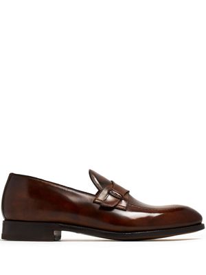 Bontoni Riviera strap-detail leather loafers - Brown