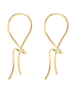 BONVO thread-shaped brass earrings - Gold