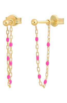 Bony Levy 14K Enamel Chain Drop Earrings in Yellow Gold