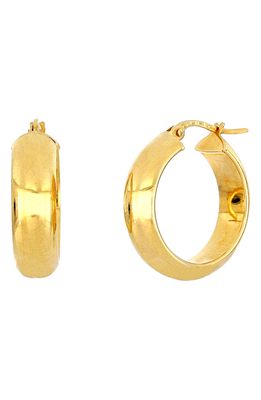 Bony Levy 14K Gold Rounded Flat Hoop Earrings in Yellow Gold