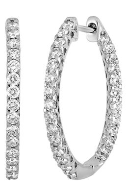 Bony Levy Audrey 18K Gold Diamond Inside Out Hoop Earrings in 18K White Gold