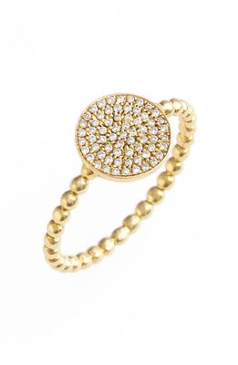 Bony Levy Aurora Diamond Pavé Circle Ring in Yellow Gold
