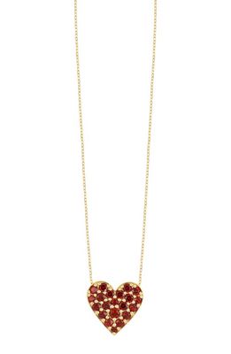 Bony Levy BLC 14K Gold Garnet Heart Pendant Necklace in 14K Yellow Gold
