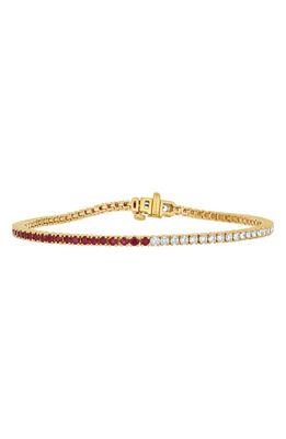 Bony Levy Diamond & Ruby Tennis Bracelet in 18K Yellow Gold