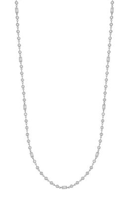 Bony Levy Diamond & Sapphire Station Necklace in 18K Whte Gold