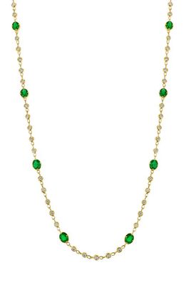 Bony Levy El Mar Station Emerald & Diamond Necklace in 18K Yellow Gold
