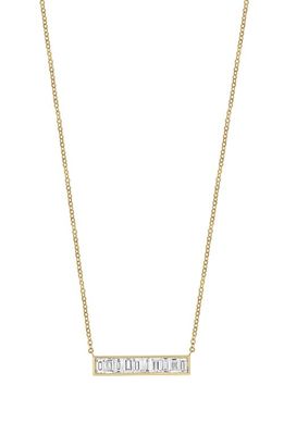 Bony Levy Florentine Diamond Baguette Bar Pendant Necklace in 18K Yellow Gold