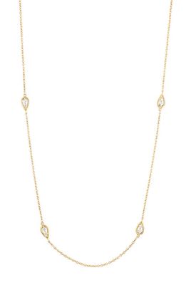 Bony Levy Florentine Diamond Pear Station Necklace in 18K Yellow Gold