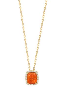 Bony Levy Garnet & Diamond Cushion Pendant Necklace in 18K Yellow Gold