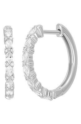 Bony Levy Getty Mixed Diamond Hoop Earrings in 18K White Gold