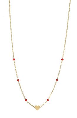 Bony Levy Kids' 14K Gold Beaded Heart Pendant Necklace in 14K Yellow Gold
