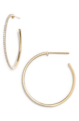 Bony Levy Medium Diamond Hoop Earrings in Yellow Gold