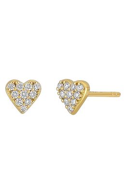Bony Levy Mika Heart Diamond Stud Earrings in 18K Yellow Gold