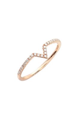 Bony Levy Open Triangle Stackable Diamond Ring in Rose Gold