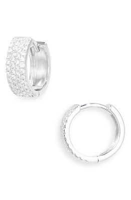 Bony Levy Pavé Diamond Huggie Earrings in 18K White Gold