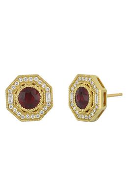Bony Levy Ruby & Diamond Stud Earrings in Yellow Gold/Diamond/Ruby