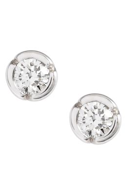 Bony Levy Small Bezel Diamond Stud Earrings in White Gold/Diamond