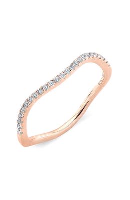 Bony Levy Stackable Wavy Diamond Ring in Rose Gold