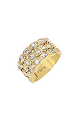 Bony Levy Varda Diamond Baguette Triple Row Statement Ring in 18K Yellow Gold