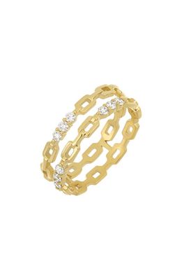 Bony Levy Varda Link Dual Row Diamond Ring in 18K Yellow Gold
