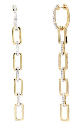 Bony Levy Varda Long Multi Link Earrings in Yellow Gold/Diamond