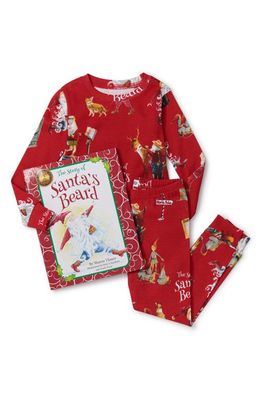 Books to Bed Kids' 'The Story of Santa's Beard' Fitted Two-Piece Pajamas & Book Set in Red