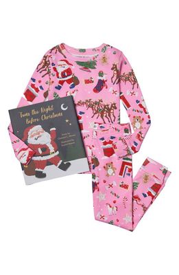 Books to Bed Kids' "Twas the Night Before Christmas' Pajamas & Book Set in Pink