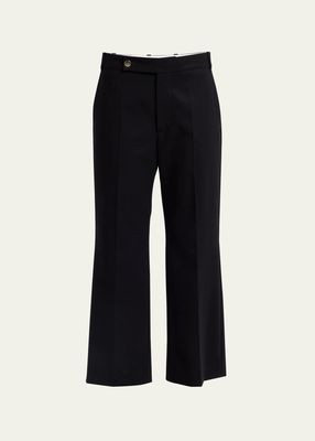 Bootcut Cotton Crepe Trousers