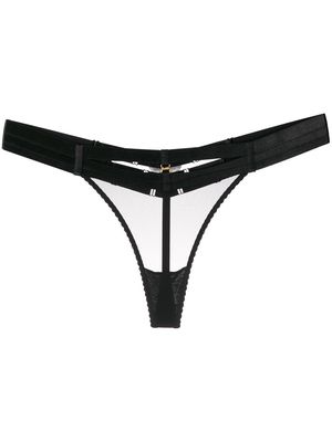 Bordelle Art Deco multiple-strap thongs - Black