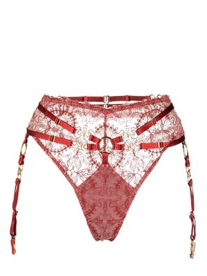 Bordelle Cymatic high-waisted thong - Red