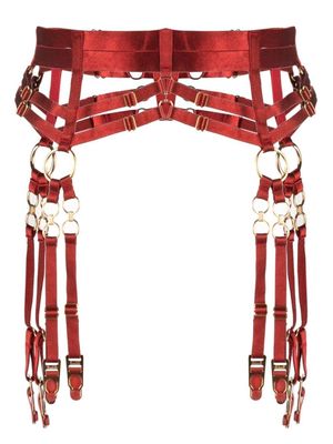 Bordelle Kleio satin suspender belt - Red