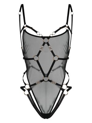 Bordelle Kleio sheer harness bodysuit - Black