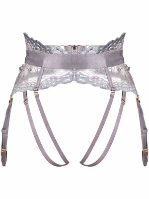 Bordelle lace-detail thong - Purple