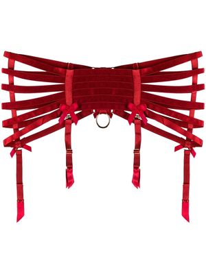 Bordelle webbed suspenders - Red