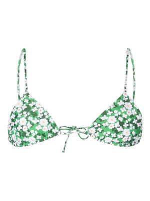 Borgo De Nor floral-print bikini top - Green