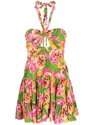 Borgo De Nor floral-print halterneck dress - Green