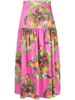 Borgo De Nor June graphic-print midi skirt - Pink