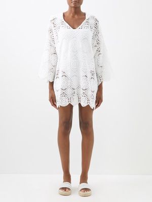 Borgo De Nor - X Talia Collins Brea Crocheted Hooded Mini Dress - Womens - White