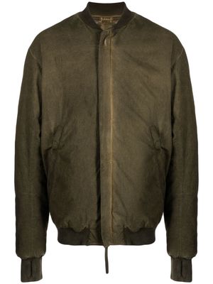 Boris Bidjan Saberi appliqué-detail zip-up bomber jacket - Green