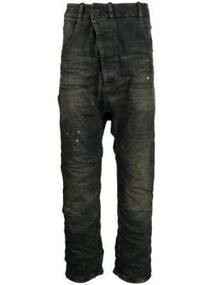Boris Bidjan Saberi asymmetric-front straight-leg jeans - Blue