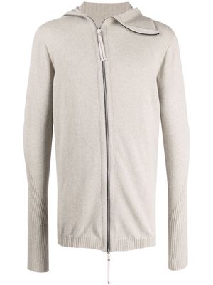 Boris Bidjan Saberi cashmere zip-up hoodie - Brown